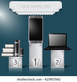 Digital technology replacing printed books. People do not read. Concept. Social advertisement. 