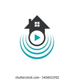 digital technology safety automation smart home logo concept graphic design