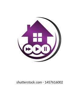 digital technology safety automation smart home logo concept graphic design