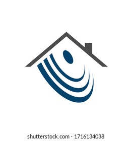 digital technology safety automation smart home logo concept graphic design