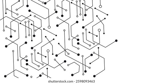 Digital technology seamless pattern. Seamless electronic circuit. Vector.