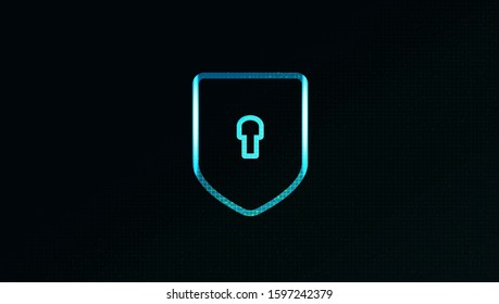 Digital Technology Shields Security,protection and connection Concept background design.vector illustration.