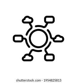 Digital Technology, Social Network, Global Connect, Simple Business Logo. Black Icon On White Background