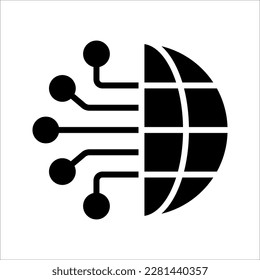 Digital technology, social network, global connect, vector illustration on white background