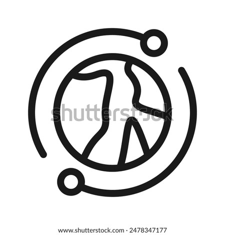 Digital technology, social network, global connect, simple business logo. Black icon on blank background