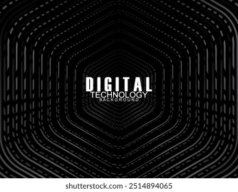 Digital technology speed connect black background, cyber nano information, abstract communication, future technology data innovation, internet network connection, AI big data, Hexagon illustration.