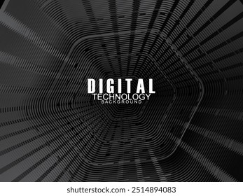 La velocidad de la tecnología digital conecta el fondo negro, la información nano cibernética, la comunicación abstracta, la innovación de datos de tecnología futura, la conexión de red de Internet, la IA de big data, la ilustración del hexágono.