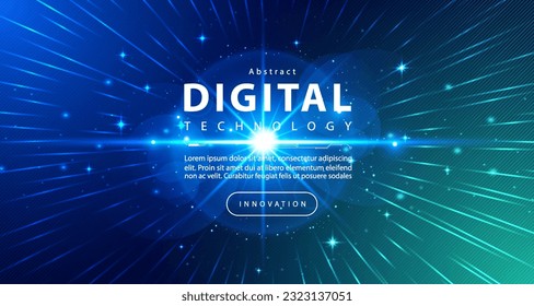 Velocidad de la tecnología digital conectar fondo verde azul, información de nano cibernético, comunicación abstracta, innovación datos tecnológicos futuros, conexión de red de internet, Ai big data, ilustración de punto de línea 3d