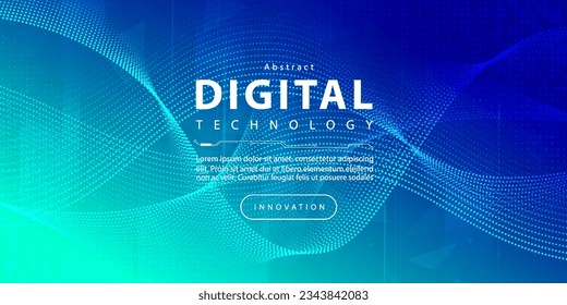 Digital technology speed connect blue green background, cyber nano information, abstract communication, innovation future tech data, internet network connection, Ai big data, line dot illustration