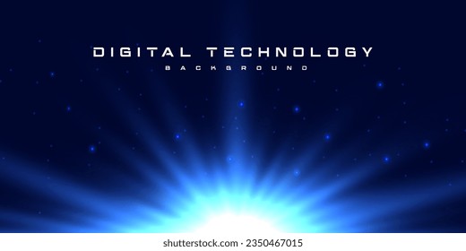 Digital technology speed connect blue background, cyber nano information, abstract communication, innovation future tech data, internet network connection, Ai big data, line dot illustration vector