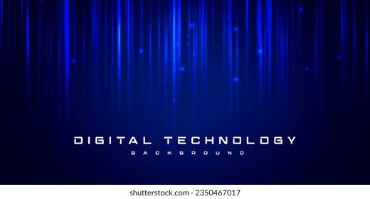 Digital technology speed connect blue background, cyber nano information, abstract communication, innovation future tech data, internet network connection, Ai big data, line dot illustration vector