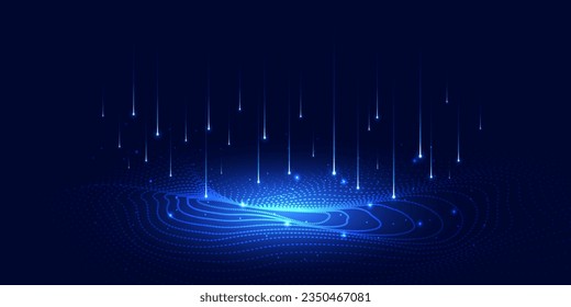 Digital technology speed connect blue green background, cyber nano information, abstract communication, innovation future tech data, internet network connection, Ai big data, line dot illustration 3d