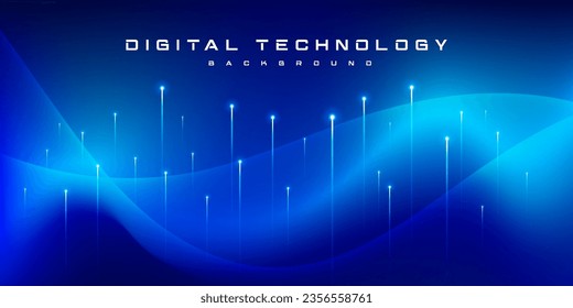 Digital technology speed connect blue green background, cyber nano information, abstract communication, innovation future tech data, internet network connection, Ai big data, line dot illustration 3d