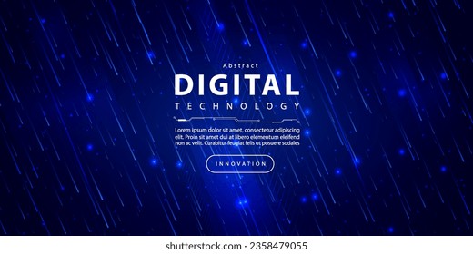Digital technology speed connect blue background, cyber nano information, abstract polygon communication, innovation future tech data, internet network connection, Ai big data, line dot illustration