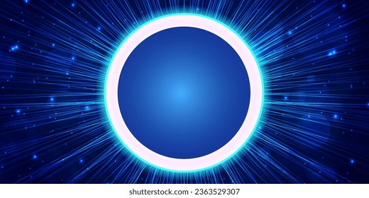 Digital technology speed connect blue background, cyber nano information, abstract communication, innovation future tech data, internet network connection, Ai big data, line dot illustration 3d vector
