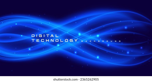 Digital technology speed connect blue background, cyber nano information, abstract communication, innovation future tech data, internet network connection, Ai big data, line dot illustration 3d vector