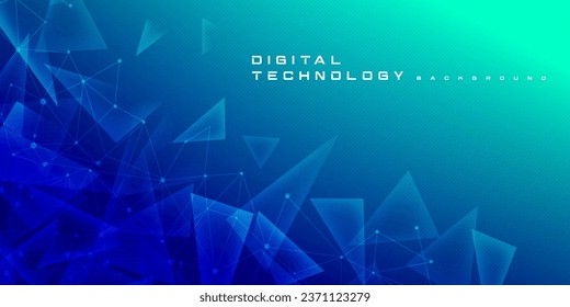 Digital technology speed connect blue green background, cyber nano information, abstract communication, innovation future tech data, internet network connection, Ai big data, line dot illustration 3d