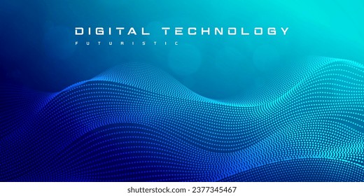 Digital technology speed connect blue green background, cyber nano information, abstract communication, innovation future tech data, internet network connection, Ai big data, line dot illustration 3d