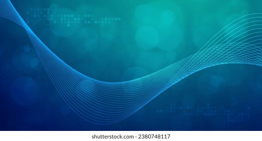 Digital technology speed connect blue green background, cyber nano information, abstract communication, innovation future tech data, internet network connection, Ai big data, lines dots illustration