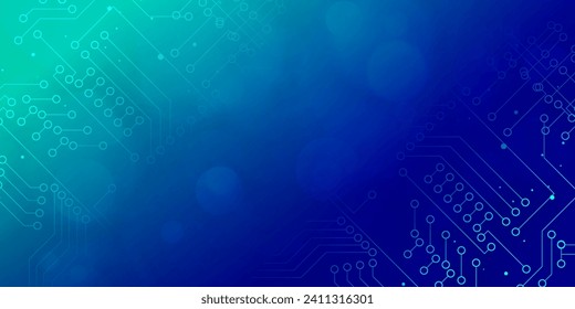 Digital technology speed connect blue green background, cyber nano information, abstract communication, innovation future tech data, internet network connection, Ai big data, line dot illustration