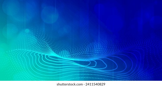 Digital technology speed connect blue green background, cyber nano information, abstract communication, innovation future tech data, internet network connection, Ai big data, line dot illustration