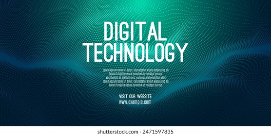 Digital technology speed connect blue green background, cyber nano information, abstract communication, innovation future tech data, internet network connection, Ai big data, line dot illustration