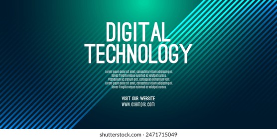 Digital technology speed connect blue green background, cyber nano information, abstract communication, innovation future tech data, internet network connection, Ai big data, line dot illustration