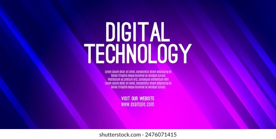 Digital technology speed connect blue purple background, cyber nano information, abstract communication, innovation future tech data, internet network connection, Ai big data, line dot illustration