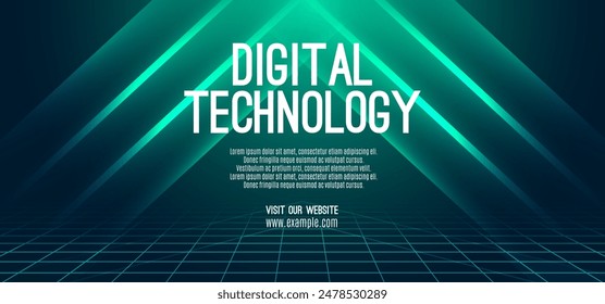 Digital technology speed connect blue green background, cyber nano information, abstract communication, innovation future tech data, internet network connection, Ai big data, line dot illustration