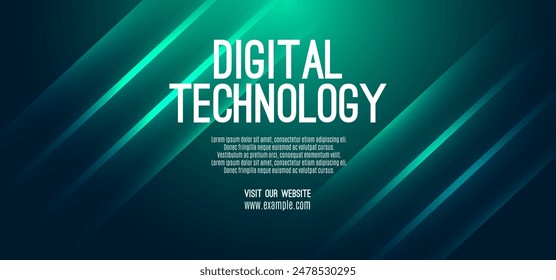 Digital technology speed connect blue green background, cyber nano information, abstract communication, innovation future tech data, internet network connection, Ai big data, line dot illustration