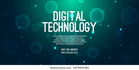 Digital technology speed connect blue green background, cyber nano information, abstract communication, innovation future tech data, internet network connection, Ai big data, line dot illustration