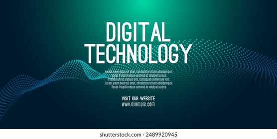 Digital technology speed connect blue green background, cyber nano information, abstract communication, innovation future tech data, internet network connection, Ai big data, line dot illustration