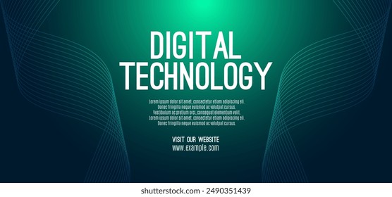 Digital technology speed connect blue green background, cyber nano information, abstract communication, innovation future tech data, internet network connection, Ai big data, line dot illustration