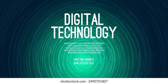 Digital technology speed connect blue green background, cyber nano information, abstract communication, innovation future tech data, internet network connection, Ai big data, line dot illustration