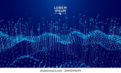 Digital Technology Speed Connect Blue Background. Cyber Big Data Information. Abstract Communication. Innovation Future Tech Data BG. Internet Network Connection. AI LLM GPT Concept Vector.