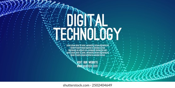 Digital technology speed connect blue green background, cyber nano information, abstract communication, innovation future tech data, internet network connection, Ai big data, line dot illustration