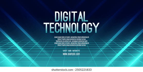 Digital technology speed connect blue green background, cyber nano information, abstract communication, innovation future tech data, internet network connection, Ai big data, line dot illustration 3d