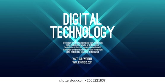 La velocidad de la tecnología digital conecta el fondo verde azul, información nano cibernética, comunicación abstracta, innovación, datos tecnológicos futuros, conexión de red de Internet, datos grandes de IA, ilustración de puntos de línea 3d