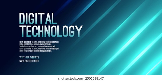 Digital technology speed connect blue green background, cyber nano information, abstract communication, innovation future tech data, internet network connection, Ai big data, line dot illustration 3d