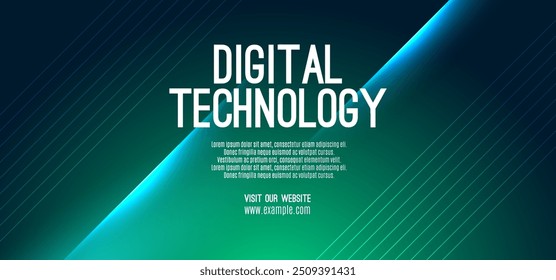 Digital technology speed connect blue green background, cyber nano information, abstract communication, innovation future tech data, internet network connection, Ai big data, line dot illustration 3d