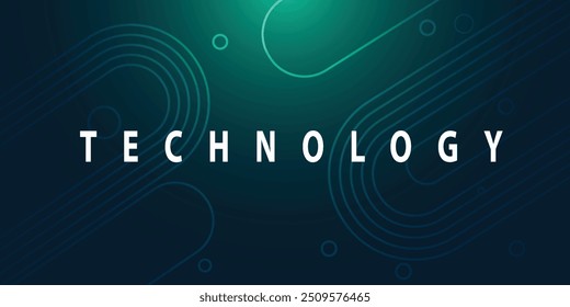 Digital technology speed connect blue green background, cyber