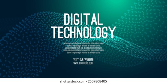 La velocidad de la tecnología digital conecta el fondo verde azul, información nano cibernética, comunicación abstracta, innovación, datos tecnológicos futuros, conexión de red de Internet, datos grandes de IA, ilustración de puntos de línea 3d