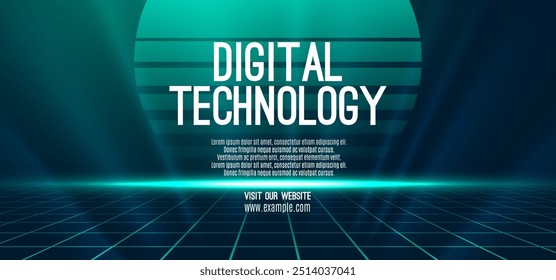 Digital technology speed connect blue green background, cyber nano information, abstract communication, innovation future tech data, internet network connection, Ai big data, line dot illustration 3d