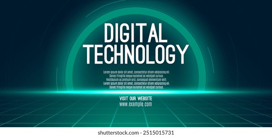 Digital technology speed connect blue green background, cyber nano information, abstract communication, innovation future tech data, internet network connection, Ai big data, line dot illustration 3d