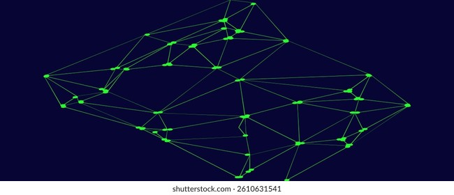 Digital technology speed connect blue green background, cyber nano information, abstract communication, innovation future tech data, internet network connection, Ai big data, line dot illustration