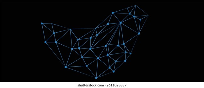 Digital technology speed connect blue green background, cyber nano information, abstract communication, innovation future tech data, internet network connection, Ai big data, line dot illustration