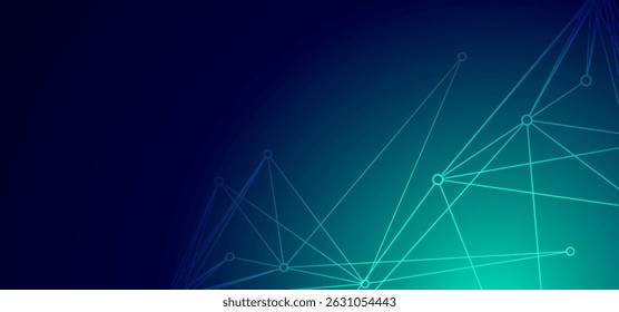 Digital technology speed connect blue green background, cyber nano information, abstract communication, innovation future tech data, internet network connection, Ai big data, line dot illustration