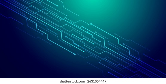 La velocidad de la tecnología digital conecta el fondo verde azul, información nano cibernética, comunicación abstracta, innovación, datos tecnológicos futuros, conexión a la red de Internet, Big data de aire, ilustración de puntos de línea