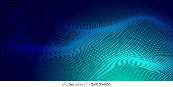 Tecnologia digital velocidade conectar fundo azul verde, informações cibernano, comunicação abstrata, inovação futuro dados tecnológicos, conexão de rede de internet, Ai big data, linha ponto ilustração