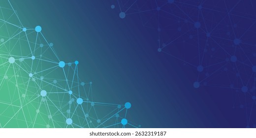 Digital technology speed connect blue green background, cyber nano information, abstract communication, innovation future tech data, internet network connection, Ai big data, line dot illustration